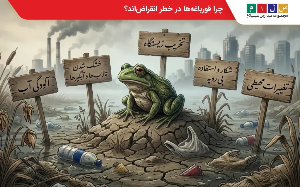 عوامل زیست محیطی که جان قورباغه ها را به خطر میاندازد.