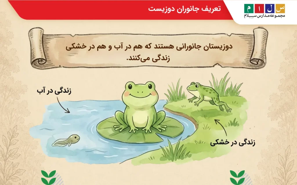 توضیح دوزیستان چیست به زبان ساده و با مثال