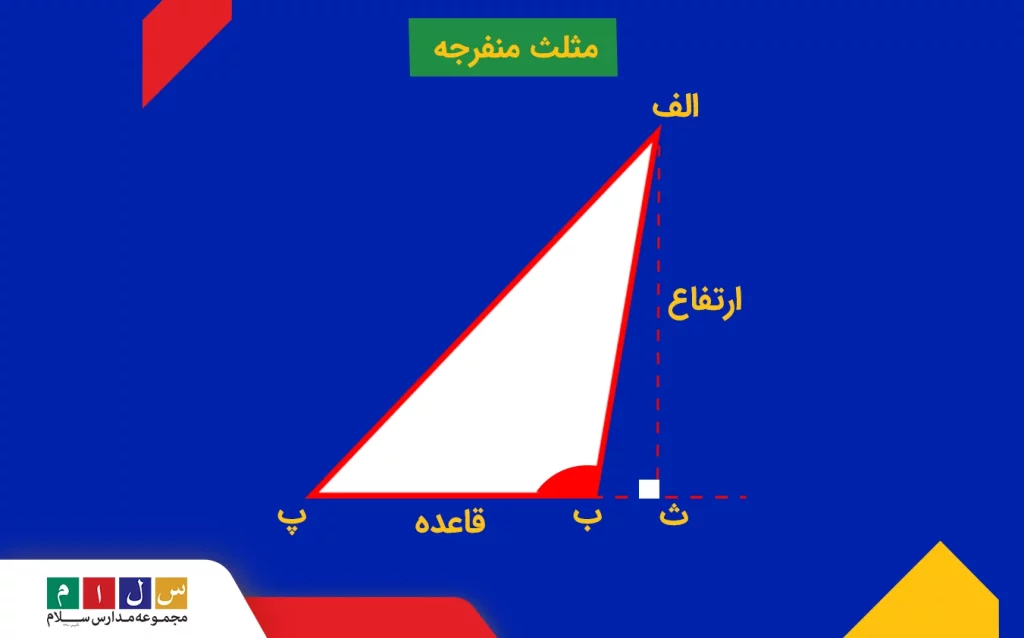 فرمول مساحت مثلث منفرجه به همراه مثلث منفرجه