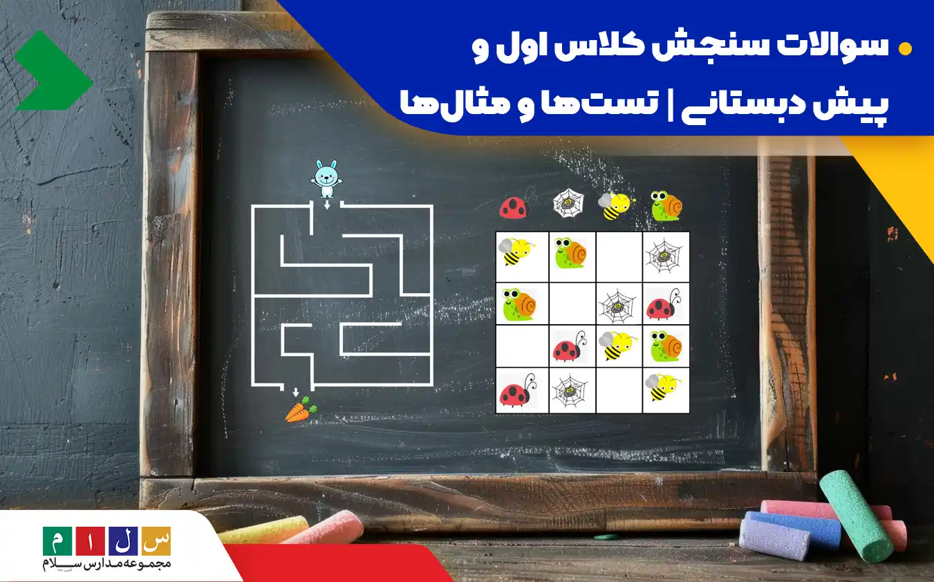 تخته سیاه برای معرفی سوالات سنجش اول ابتدایی