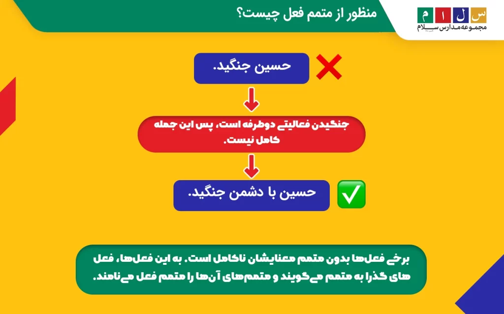 متمم فعل چیست با مثال