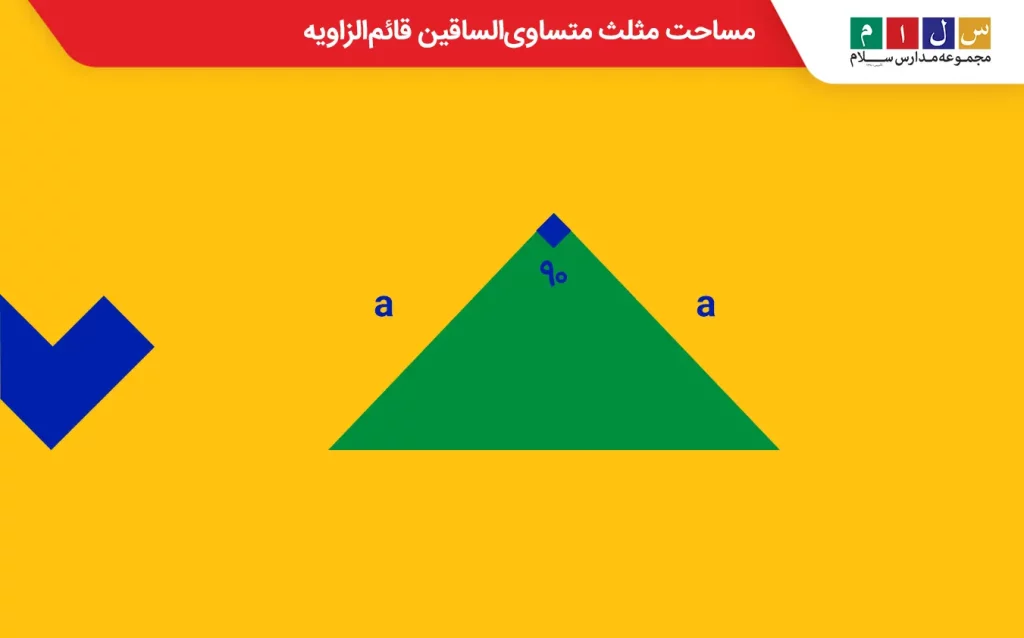 مساحت مثلث متساوی‌الساقین قائم‌الزاویه