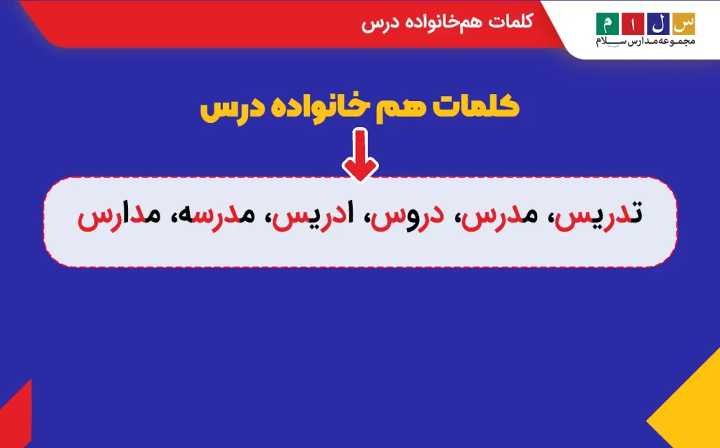 کلمات هم‌خانواده درس 