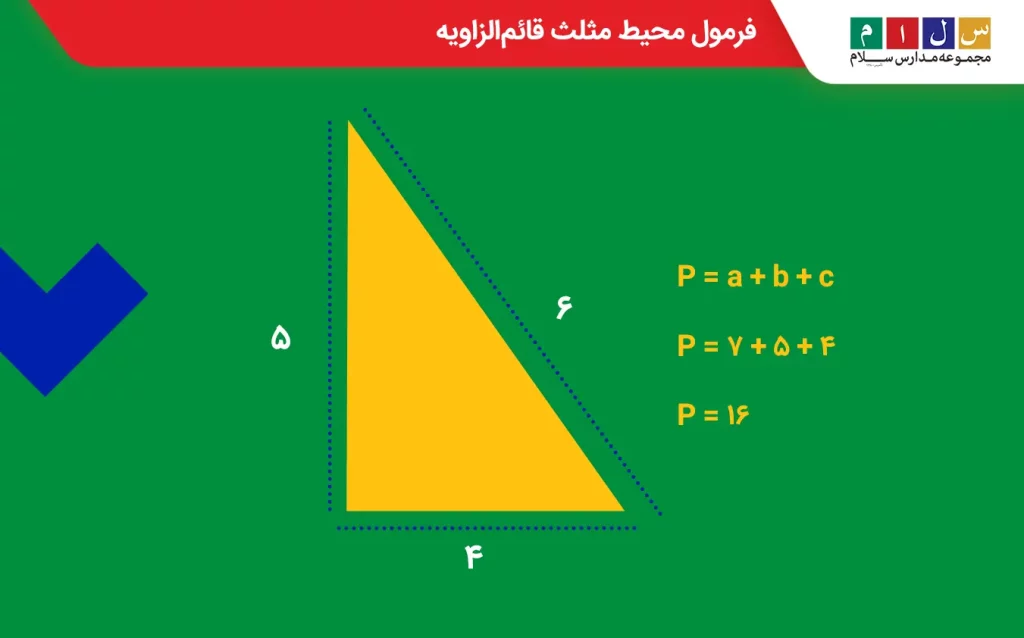 فرمول محیط مثلث قائم‌الزاویه چیست؟