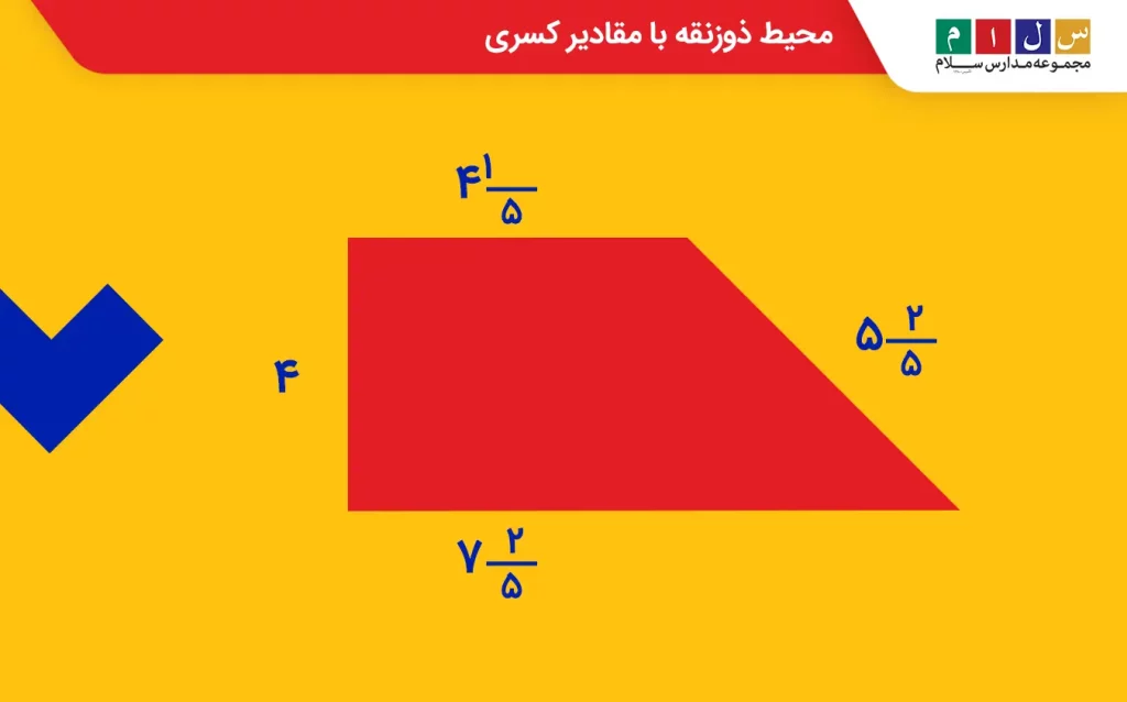 محیط ذوزنقه با مقادیر کسری را چگونه حساب کنیم؟