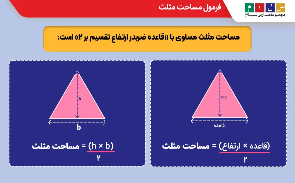 فرمول مساحت مثلث چیست؟