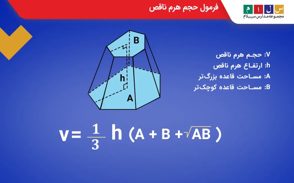 فرمول حجم هرم ناقص