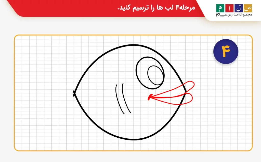 مرحله 4 نقاشی ماهی کوچک  