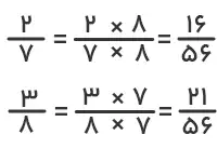 مساوی کردن مخرج‌‌ها