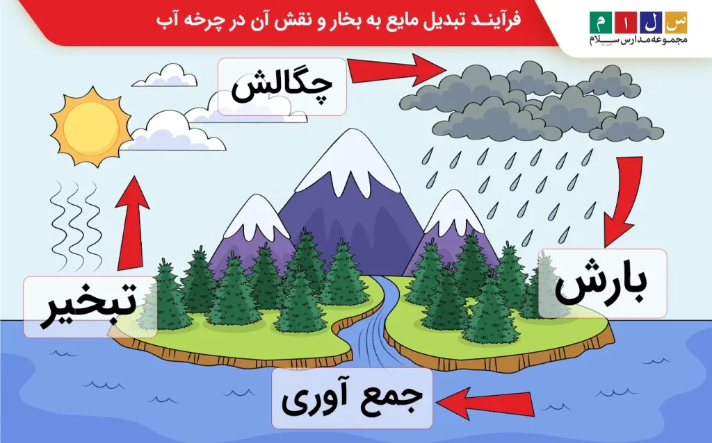 فرآیند تبدیل مایع به بخار و نقش آن در چرخه آب