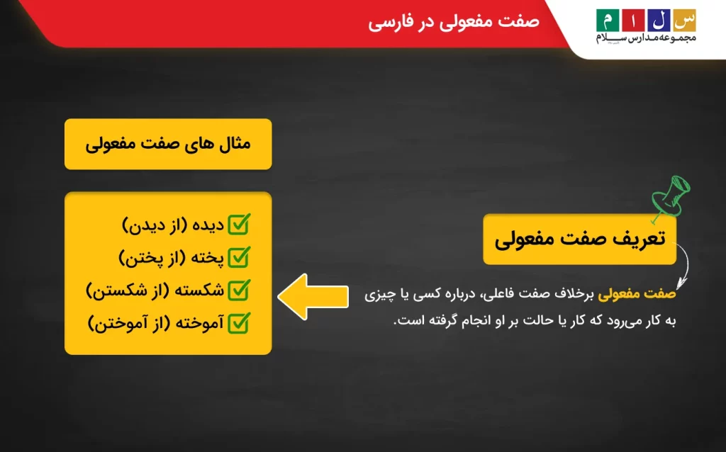 صفت مفعولی در فارسی چیست؟
