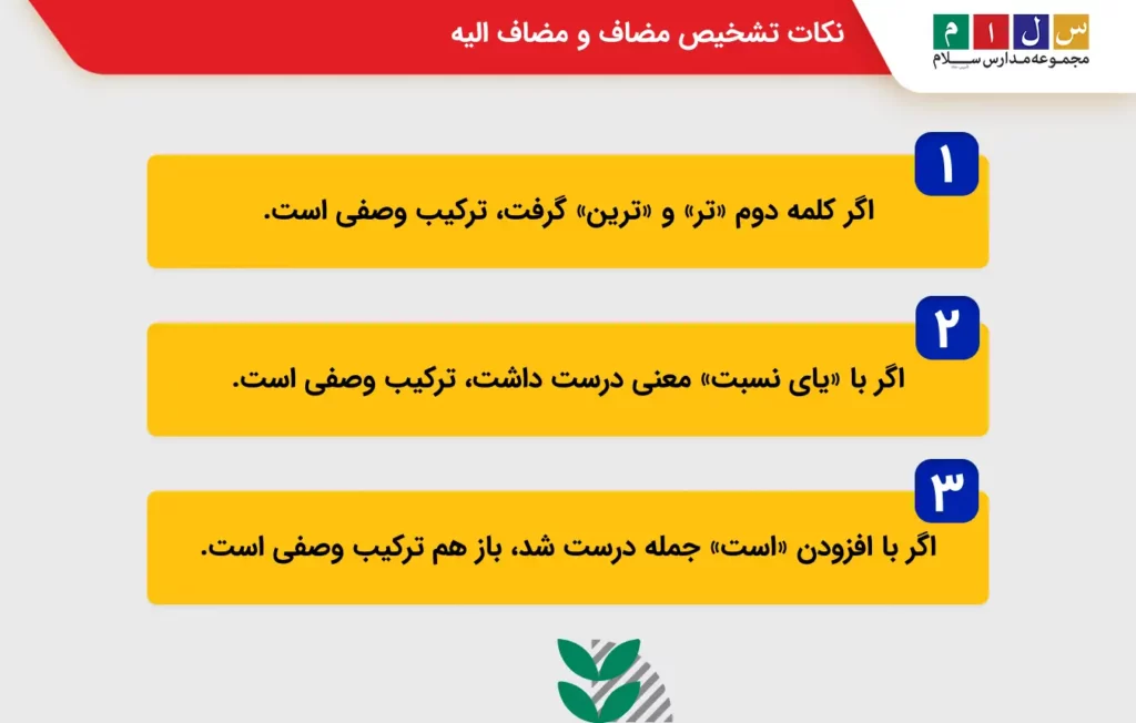 نکات مهم برای تشخیص مضاف و مضاف الیه از صفت و موصوف