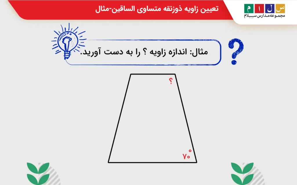 تعیین زاویه ذوزنقه متساوی الساقین-مثال