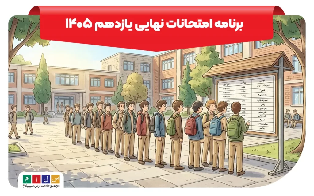 نمایش تصویری برنامه امتحانات نهایی یازدهم ۱۴۰۵