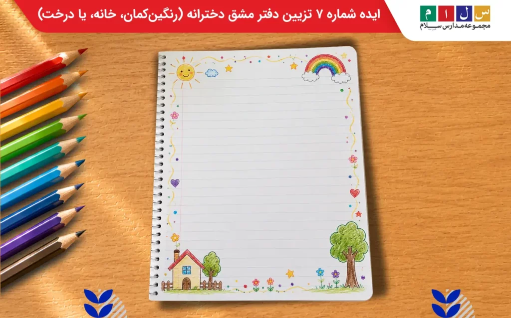 زیین دفتر مشق دخترانه ساده (کلاس اول تا سوم)