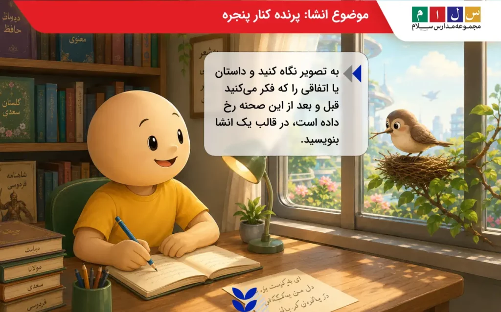 موضوع انشا پرنده کنار پنجره