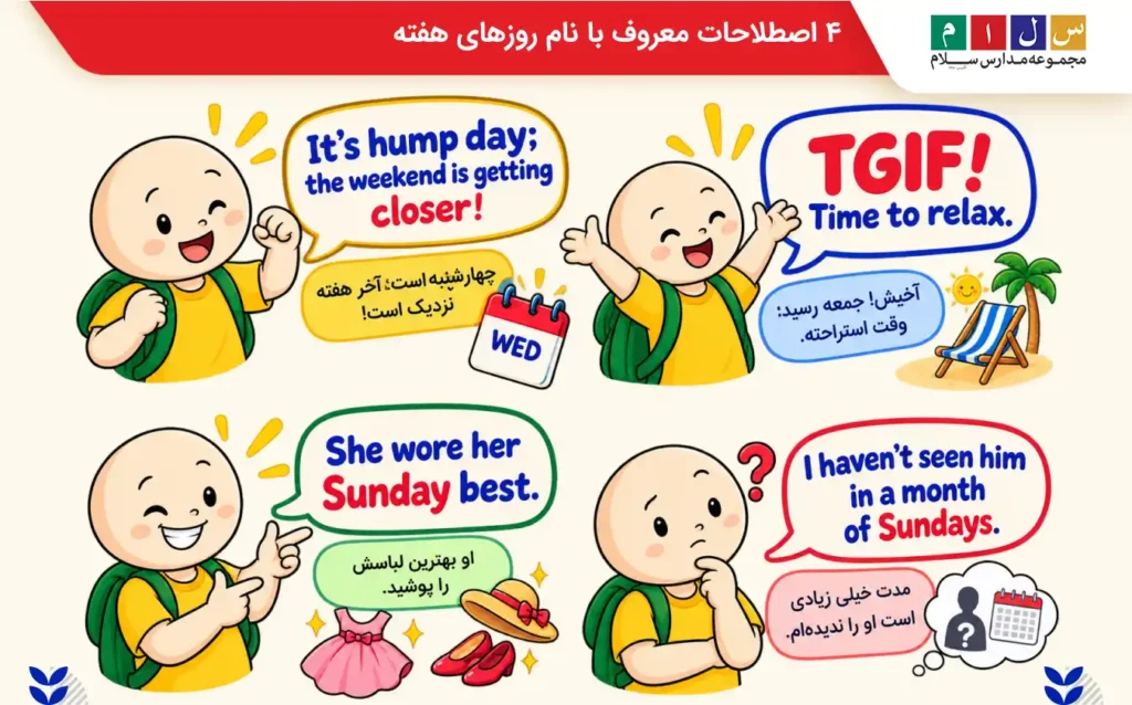 ۴ اصطلاحات معروف با نام روزهای هفته